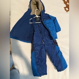 Blue toddler snow bib set 2T